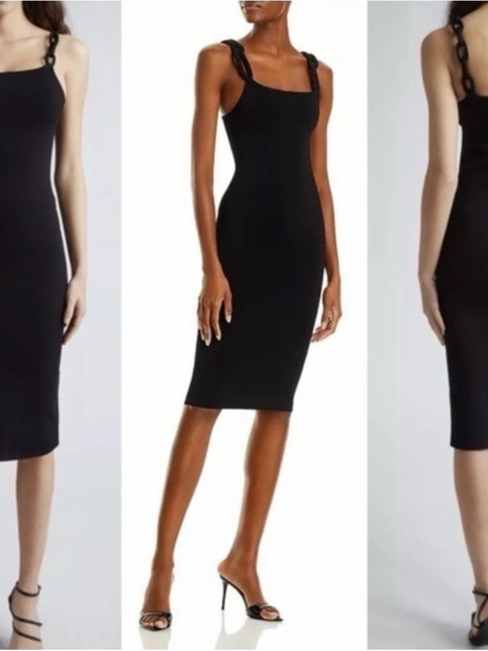 Alice + Olivia Alina Looped Straps -Shoulder Midi Dress